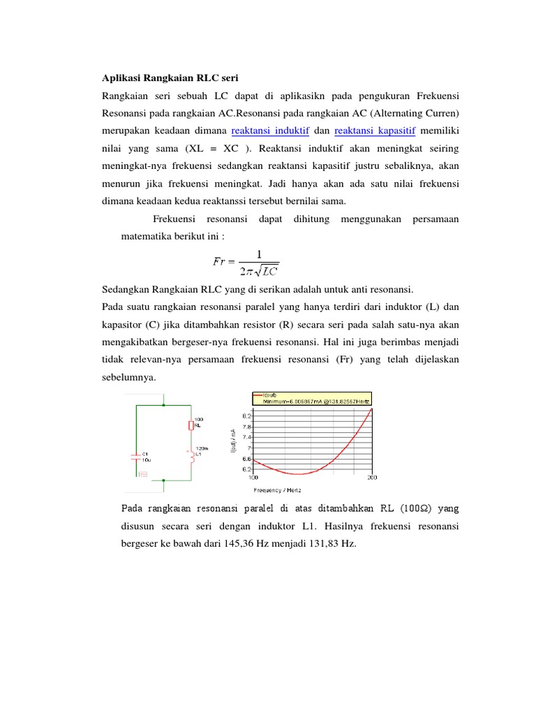 Aplikasi Rangkaian Rlc Seri