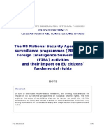 The US National Security Agency (NSA) surveillance programmes (PRISM) and Foreign Intelligence Surveillance Act (FISA) activities and their impact on EU citizens' fundamental rights