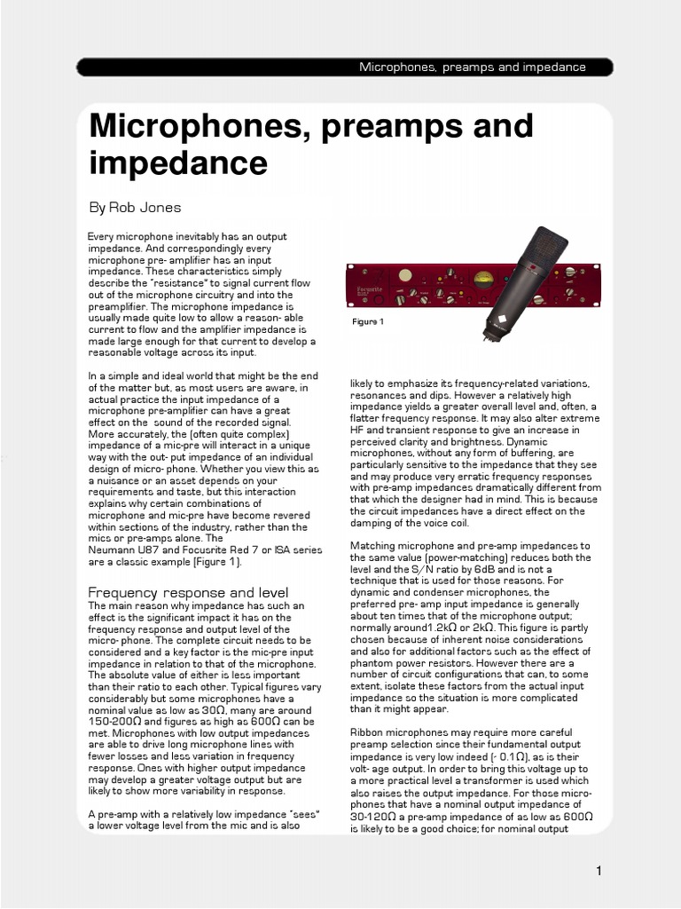 Mic Impedance10 PDF PDF Microphone Amplifier