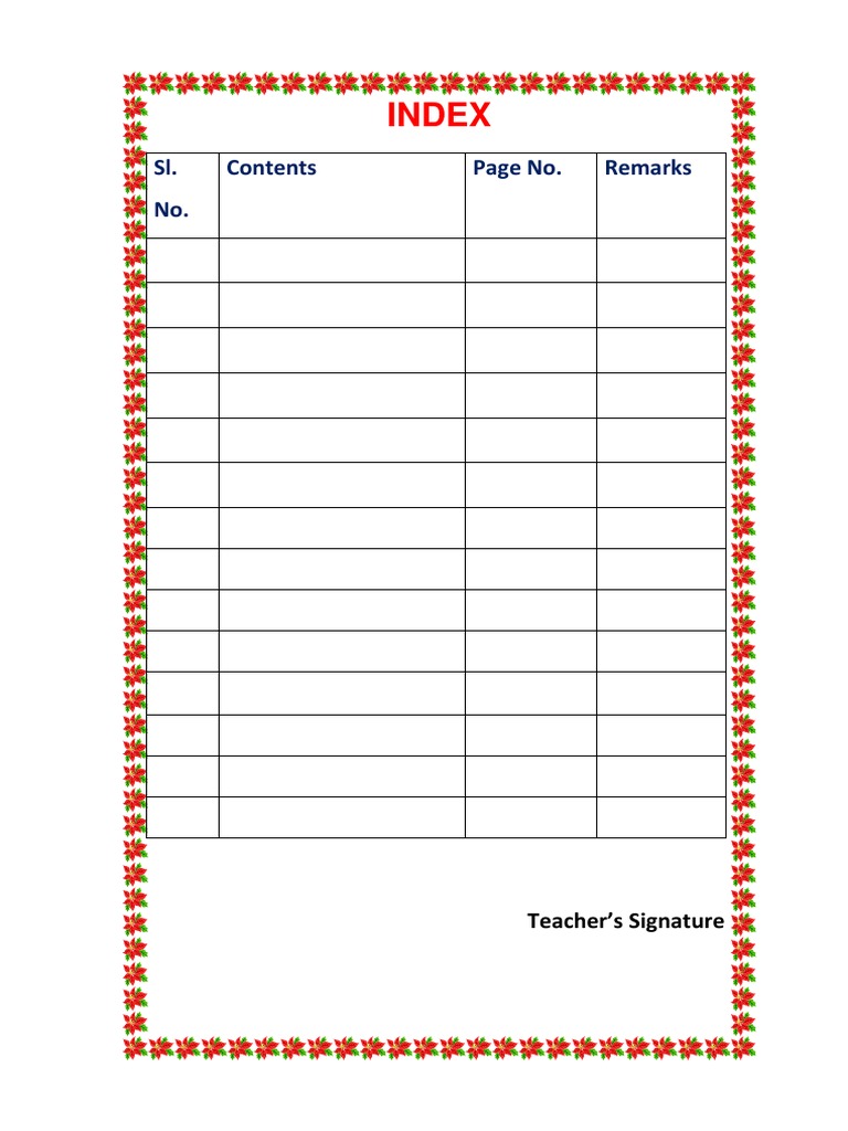 Index: Sl. No. Page No. Remarks | PDF