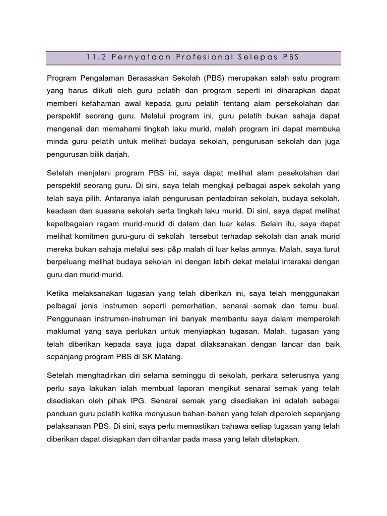 Pernyataan Selepas Pbs Pdf