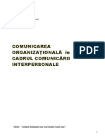 Comunicarea Organizationala in Cadrul Comunicarii Interpersonale