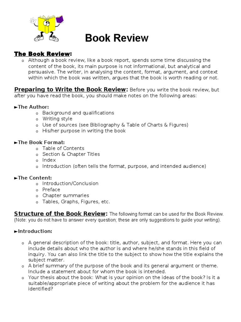 academic book review structure