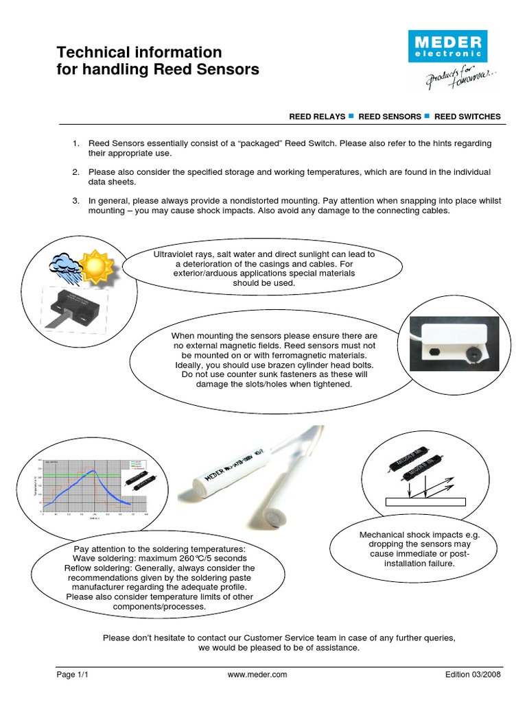 Handling Guidelines for Reed Sensors | PDF
