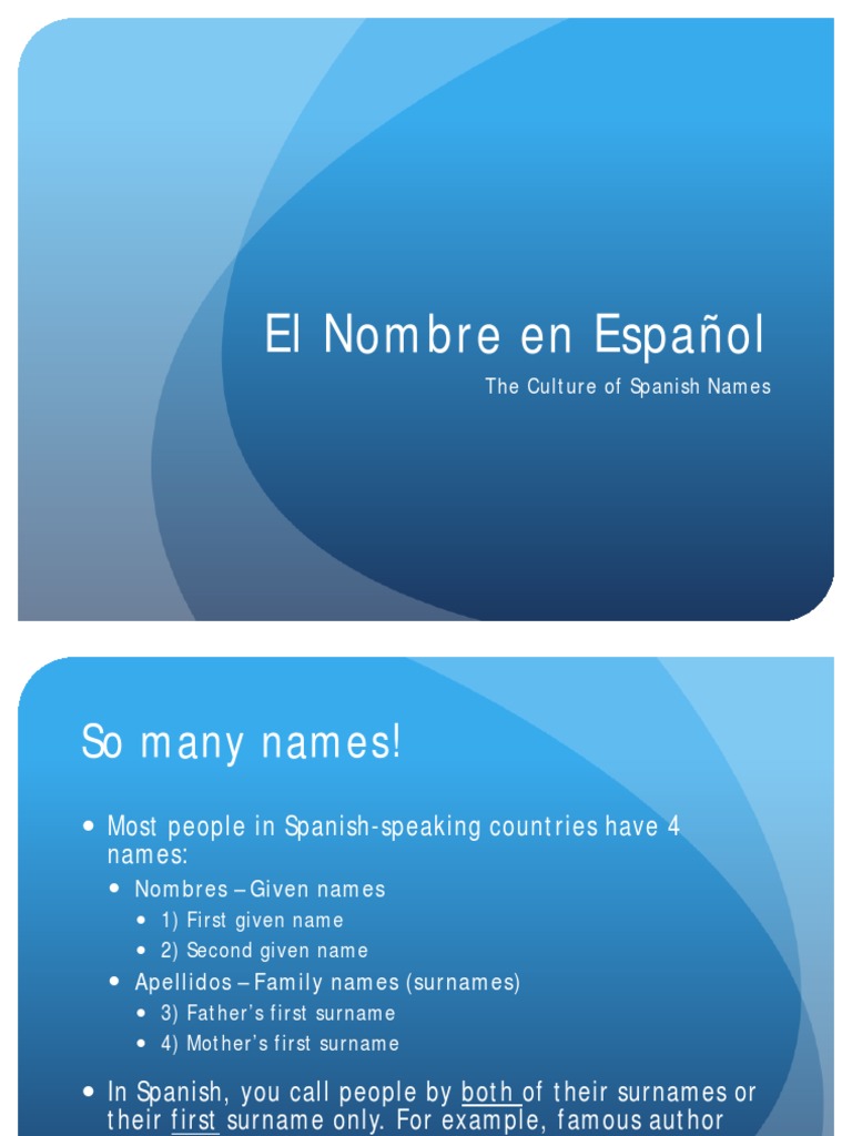 Spanish Names Customs | PDF | Cultural Anthropology | Spain