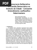 A Democracia Deliberativa e a Gestão democrática no Direito à Cidade