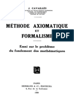 (Cavaille) Méthode Axiomatique Et Formalisme