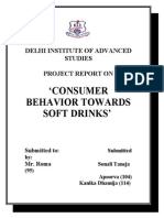 Consumer Behavior Towards Soft Drinks': Delhi Institute of Advanced Studies Project Report On