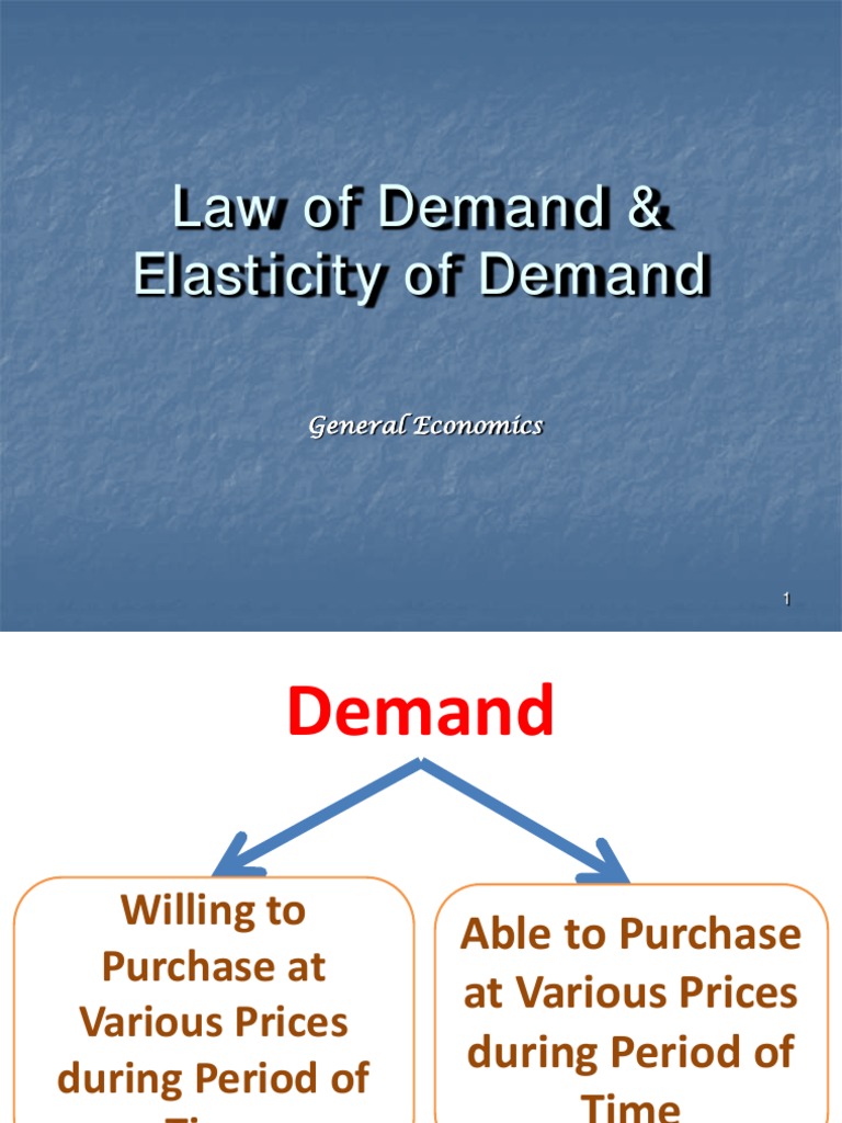 Law of Demand and Elasticity Explained | PDF | Finance & Money Management