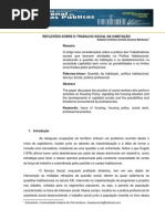 Reflexoes Sobre o Trabalho Social Na Habitacao[1]