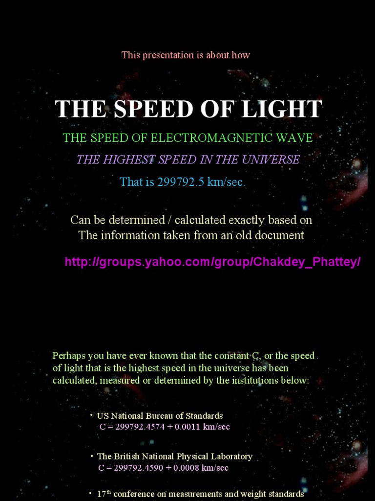 Calculate Speed of Light From Quran PDF Speed Of Light Speed