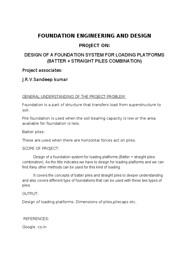 Foundation Design for Loading Platforms | PDF