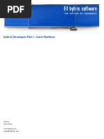 Hybris Developer Training Part I - Core Platform - Agenda