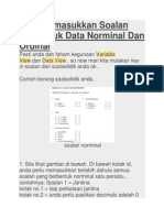 Cara Memasukkan Soalan Berbentuk Data Norminal Dan Ordinal