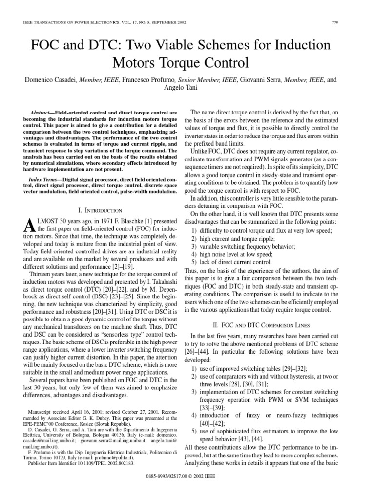 TorqueControl FOC DTC PDF | PDF | Physics | Electrical Engineering
