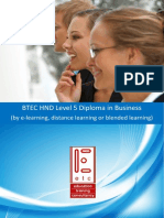 BTEC HND in Business by e Learning Distance Learning or Blended Learning