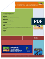 Cuadro Comparativo de Desarrollo y Crecimiento Economico