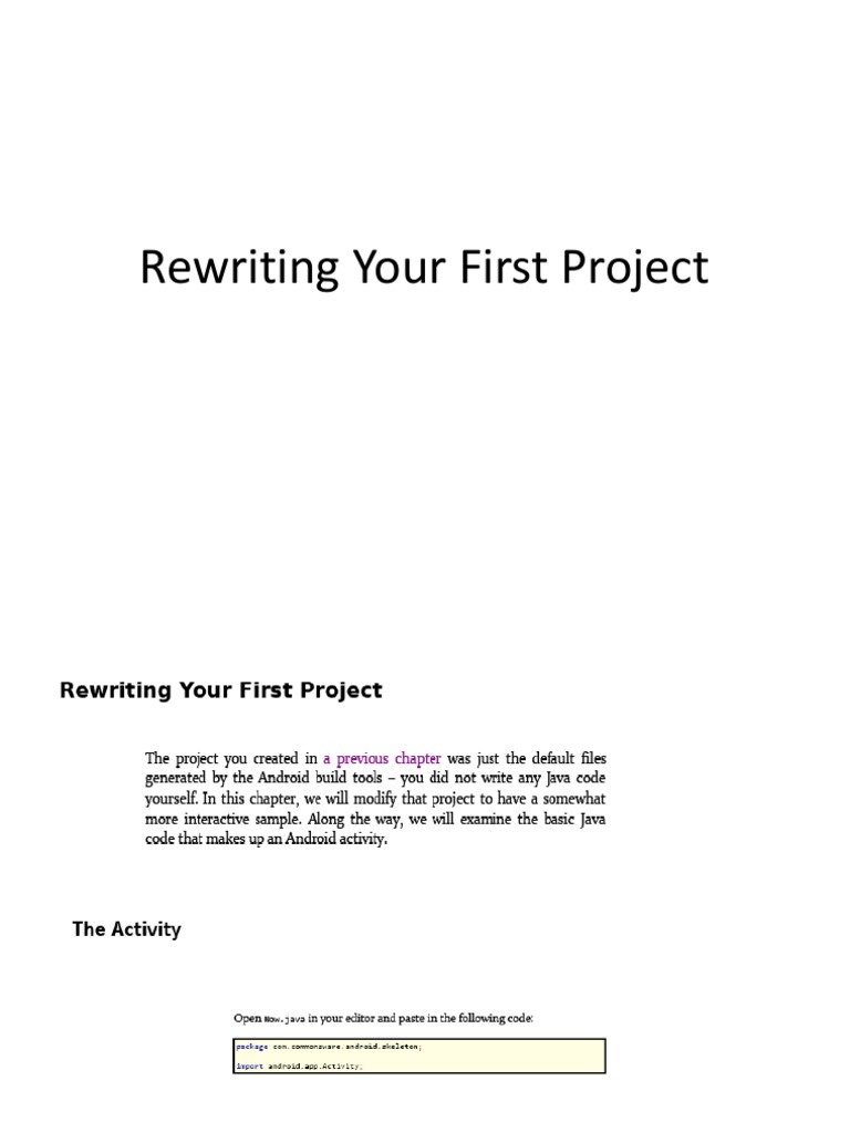 5 Rewriting Your First Project | PDF