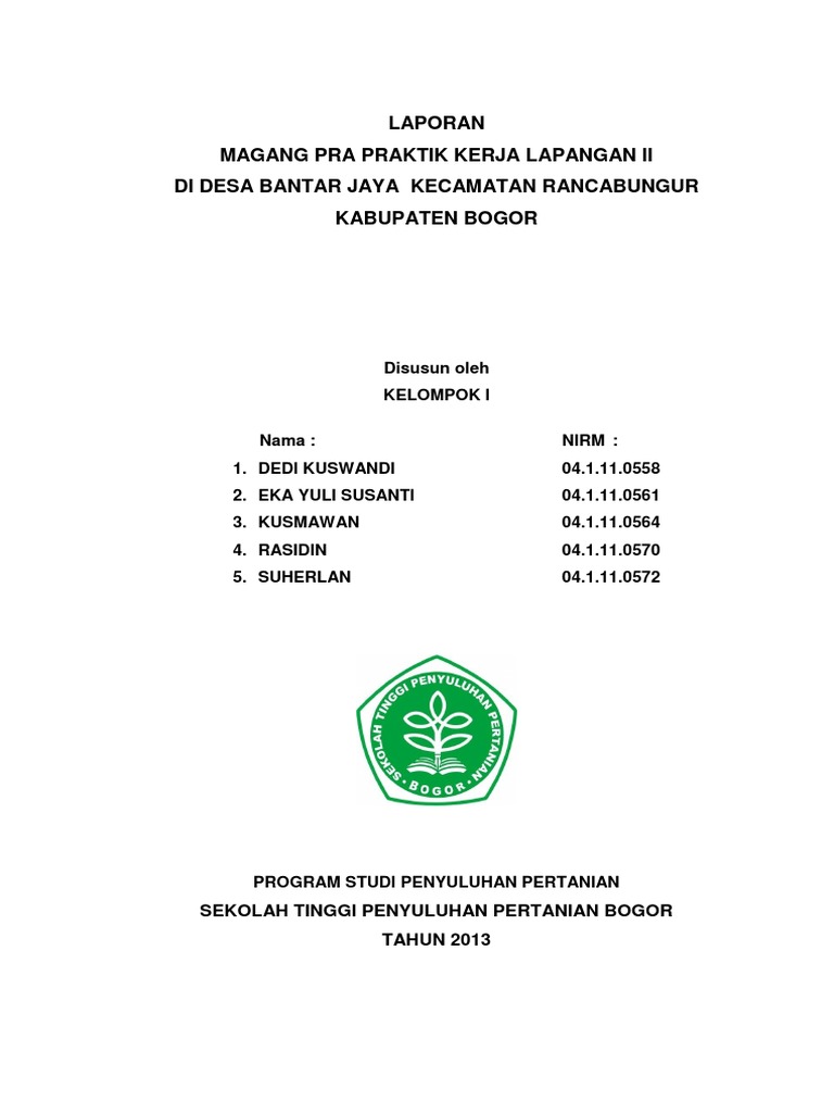 Laporan Magang Pra Pkl Ii