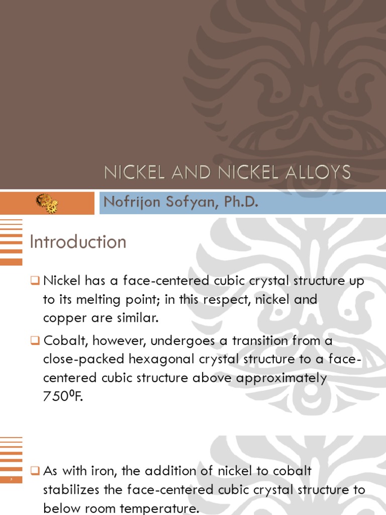 Nickel and Nickel Alloys PDF Alloy Nickel