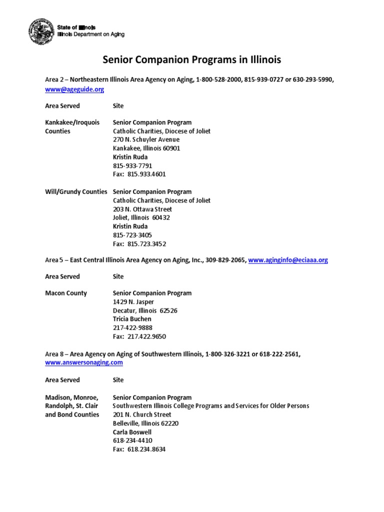 Senior Companion Programs in Illinois | PDF