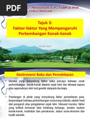 Tajuk 3 Faktor Mempengaruhi Perkembangan Kanak Kanak Pdf Pdf