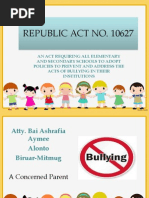 Republic Act No. 10627 | PDF | Bullying | Cyberbullying
