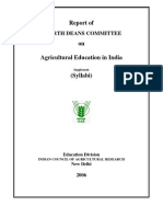 Report of FOURTH DEANS COMMITTEE On Agricultural Education in India Supplement (Syllabi) Education Division