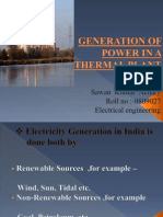 Generation of Power in A Thermal Power Plant