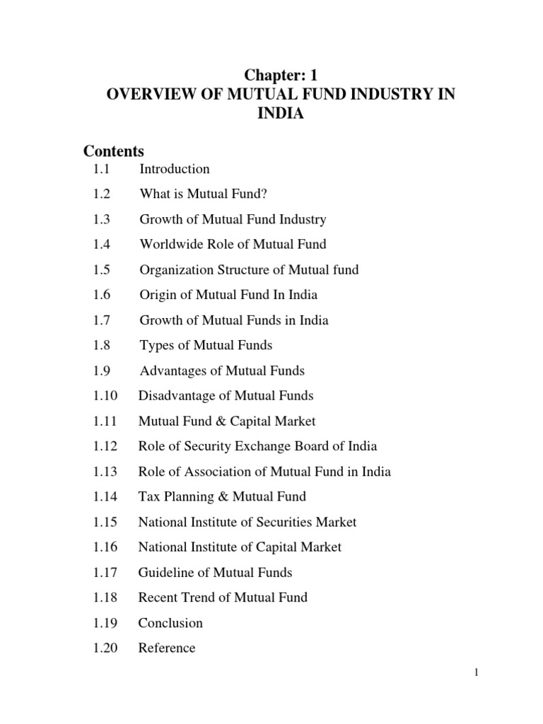 Overview of India's Mutual Fund Industry | PDF | Mutual Funds | Stock ...
