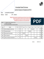 Comprovante de Inscrição em Disciplinas de 2013/2 Universidade Federal Fluminense