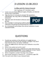 GRADE 10 LESSON-13.08.2013: What Should Be Done (Blue Print For Science Lessons)