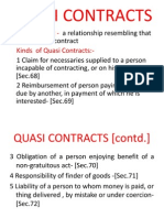 Quasi Contract - Kinds of Quasi Contracts