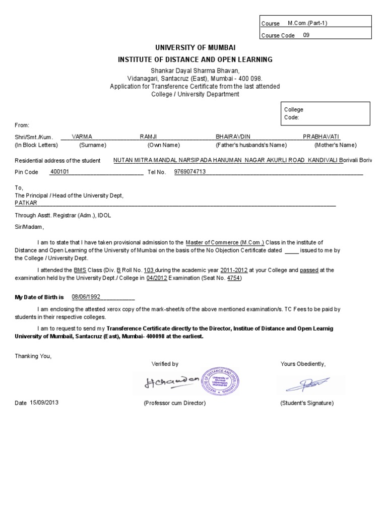 TC Form | PDF
