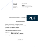 Comunicare-2012-Licenta, Plan de Studii