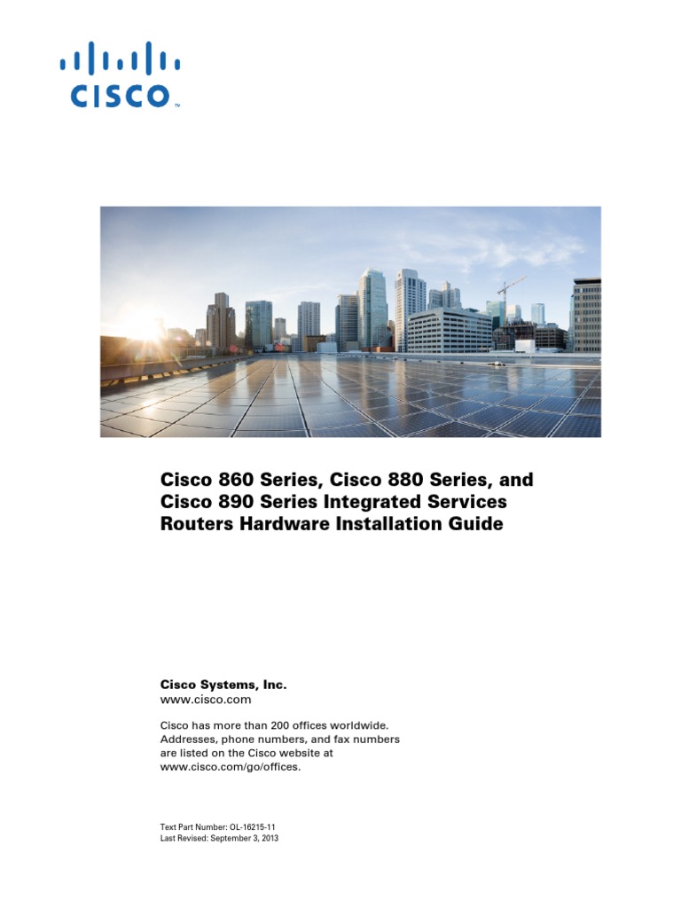 Cisco 860 Series, Cisco 880 Series, and Cisco 890 Series Integrated ...