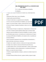 Atribuciones Del Presidente Según La Constitucion Del Peru