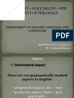 Department of English Language and Literature: Morphology M. A. Snezana Kirova