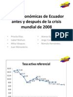Ecuador antes y después de la crisis mundial de 2008