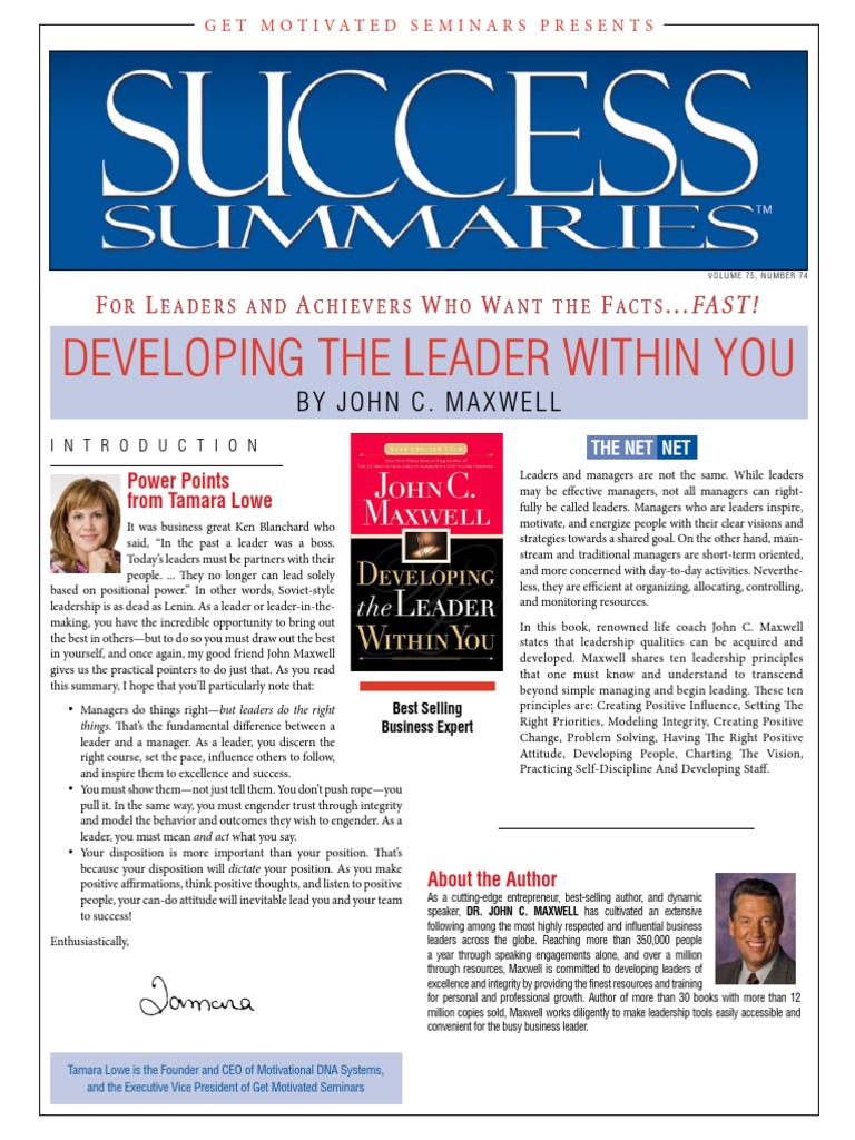 Developing The Leader Within You | PDF | Leadership | Integrity