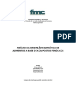 Análise da oxidação enzimática de alimentos à base de compostos fenólicos