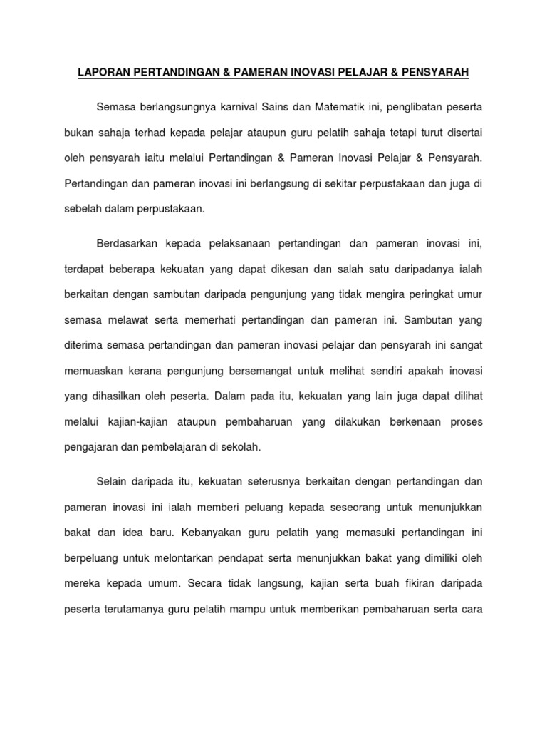 Contoh Esei Untuk Pertandingan