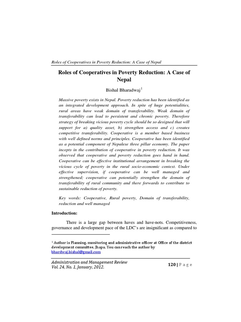 Cooperatives' Role in Nepal's Poverty Alleviation | PDF | Cooperative ...