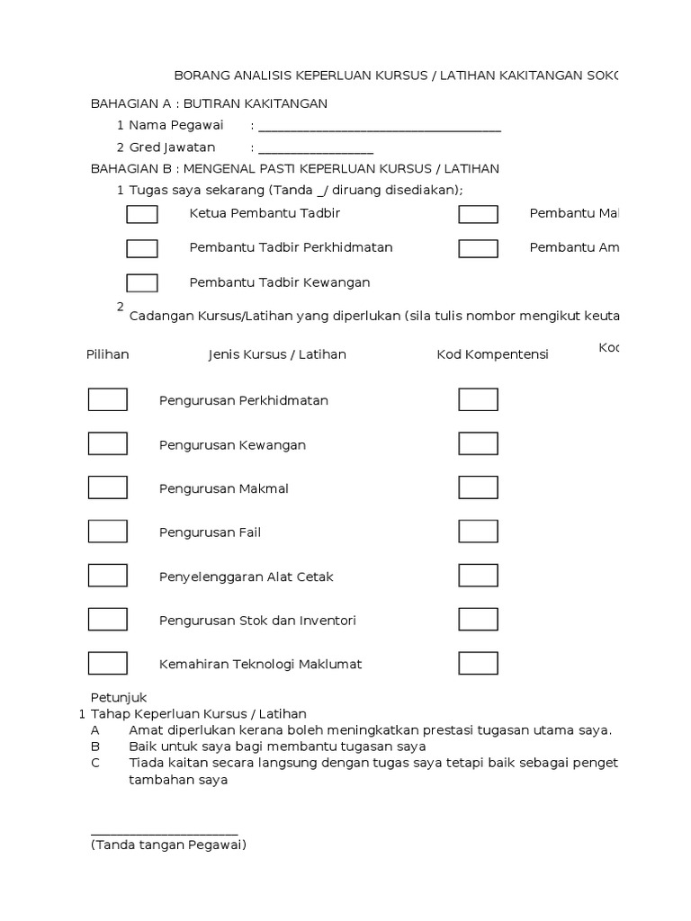 Borang Analisis Keperluan Utk Guru Pdf