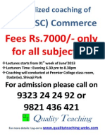 XII (HSC) Commerce: Specialized Coaching of