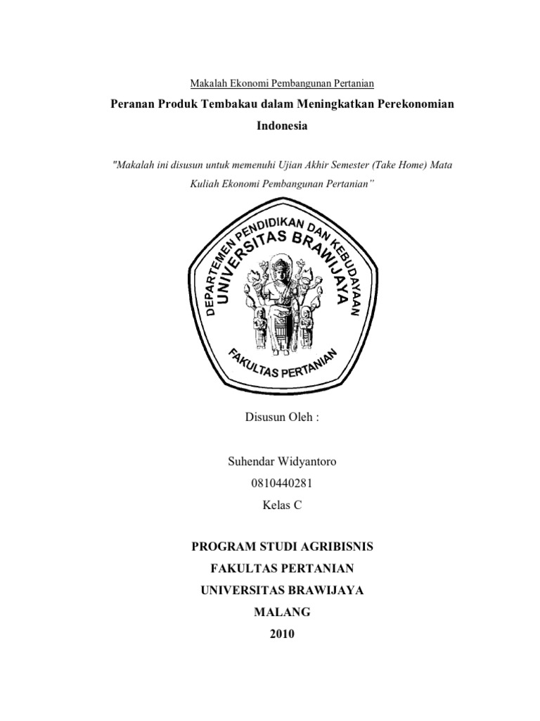 Contoh Makalah Ekonomi Pembangunan