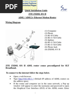 ZXDSL 831 Ii | PDF | Ip Address | Internet Protocol Suite