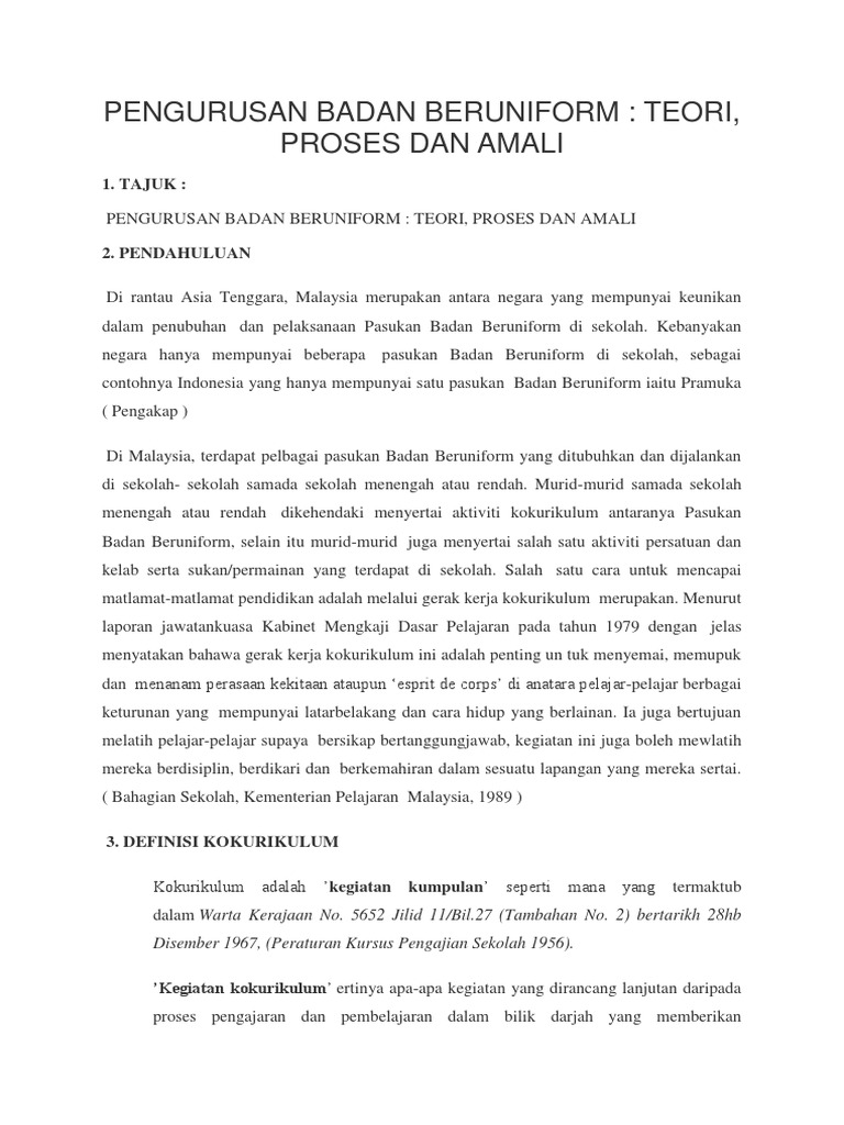 Pengurusan Badan Beruniform  PDF
