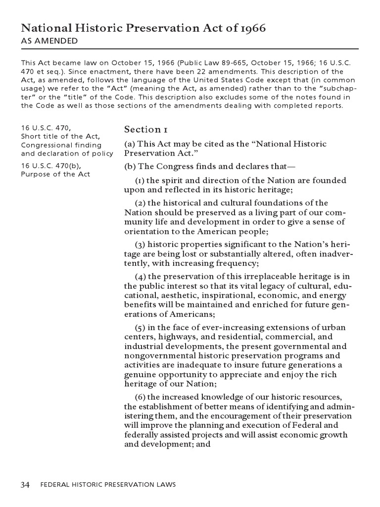 National Historic Preservation Act of 1966.pdf Loans United States Code