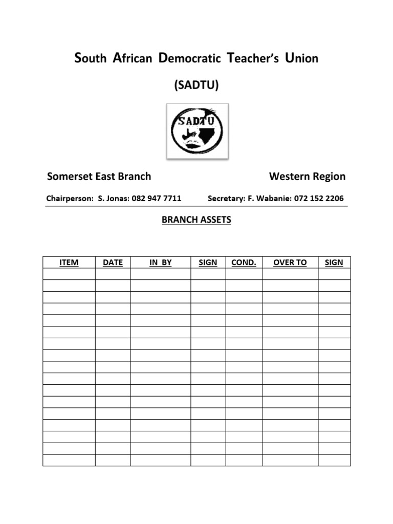 SADTU Somerset East Branch Assets | PDF